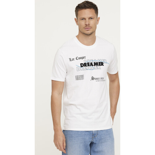 Vêtements Homme Hip Hop Honour Lee Cooper T-shirt ARIBO Blanc Blanc