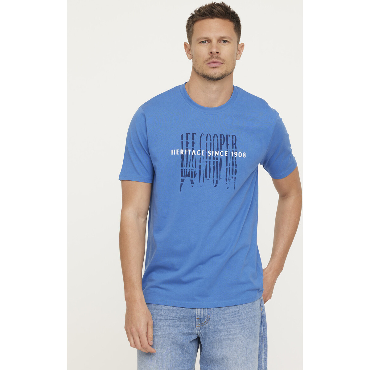 Vêtements Homme T-shirts & Polos Lee Cooper T-shirt AVALO Cobalt Bleu