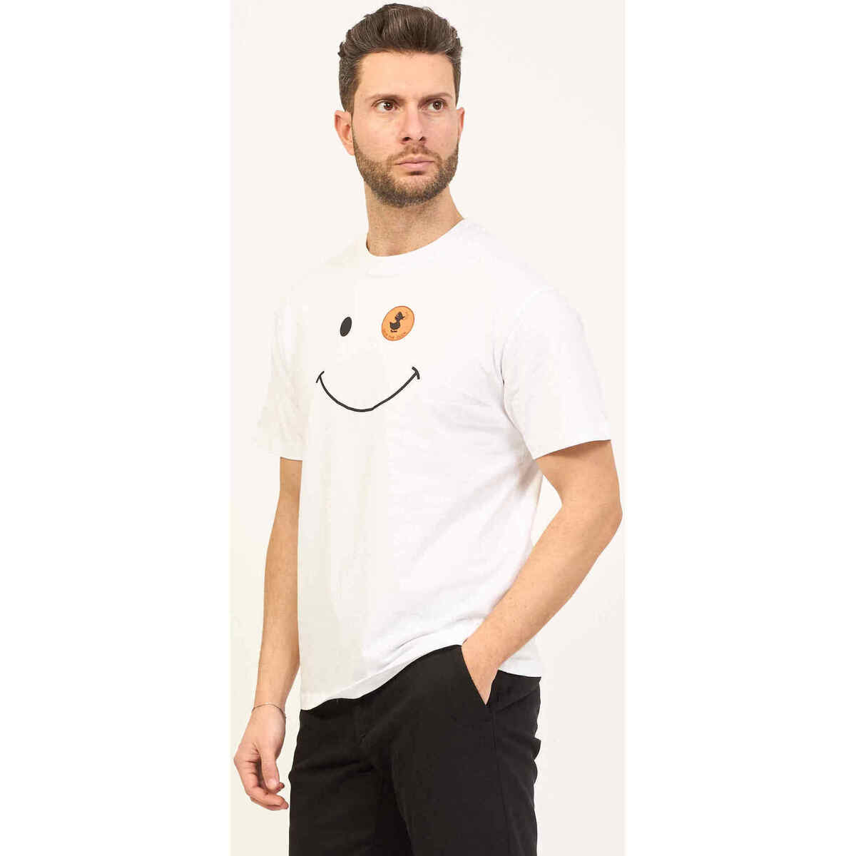 Vêtements Homme T-shirts & Polos Save The Duck T-shirt homme  avec imprimé Blanc