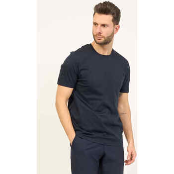 Vêtements Homme T-shirts & Polos BOSS T-shirt bleu à col rond coupe slim  en coton Bleu