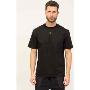 Vêtements Homme T-shirts & Polos BOSS T-shirt  Boss noir en coton tissé avec logo Noir