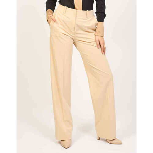 Vêtements Femme Pantalons BOSS Pantalon taille haute coupe décontractée femme Beige