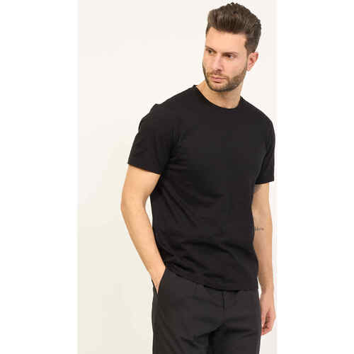 Vêtements Homme T-shirts & Polos BOSS T-shirt à col rond noir coupe slim  en coton Noir