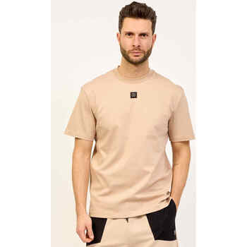 Vêtements Homme T-shirts & Polos BOSS T-shirt  Boss en coton tissé avec logo Beige