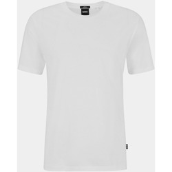 Vêtements Homme T-shirts & Polos BOSS - T-shirt coupe slim à col rond en coton Blanc