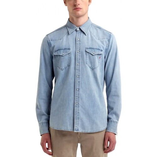 Vêtements Homme T-shirts & Polos Replay Chemise en jean bleu clair Bleu