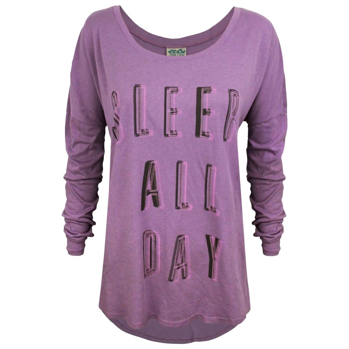 Vêtements Femme T-shirts manches longues Junk Food Sleep All Day Rock All Night Violet
