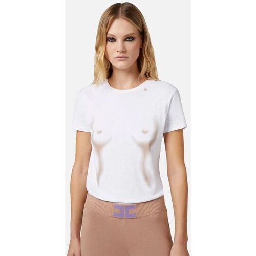 Vêtements Femme T-shirts manches longues Elisabetta Franchi MA00741E2-M69 Blanc