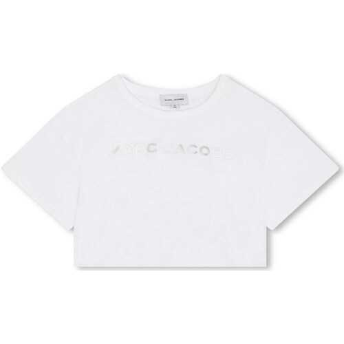 Vêtements Fille Little Marc Jacobs T-shirt Rossa Stampata In Jersey Di Cotone Marc Jacobs W60168 Blanc