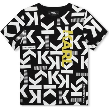 Vêtements Garçon T-shirts manches longues Karl Lagerfeld Kids Z30053 Noir