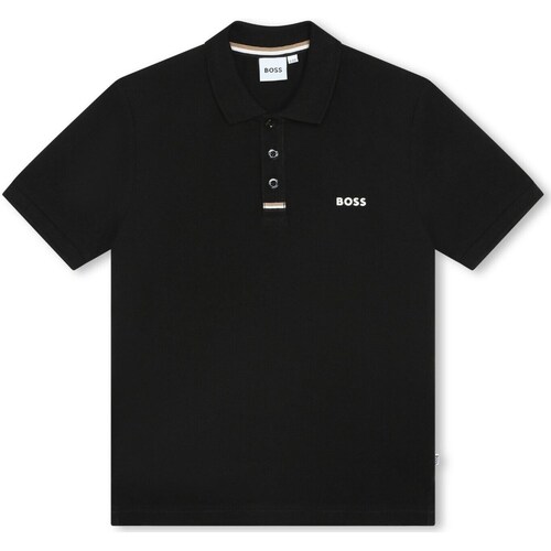 Vêtements Garçon T-shirts zip manches longues BOSS J50705 Noir