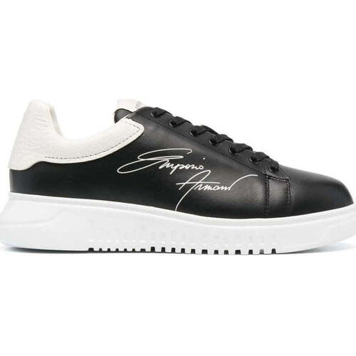 Chaussures Homme Baskets basses Emporio Armani black off white casual closed sneaker Noir
