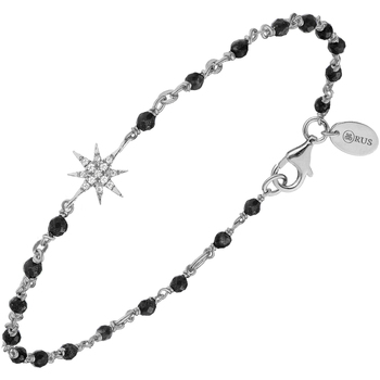 bracelets orusbijoux  bracelet argent rhodié étoile zirconium blanc et pierres 