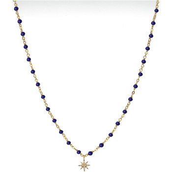 collier orusbijoux  collier argent doré étoile en zirconium blanc et pierres 
