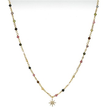 collier orusbijoux  collier argent doré étoile en zirconium blanc et pierres 