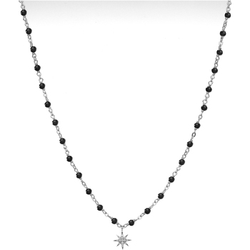 collier orusbijoux  collier argent rhodié étoile en zirconium blanc et pierres 