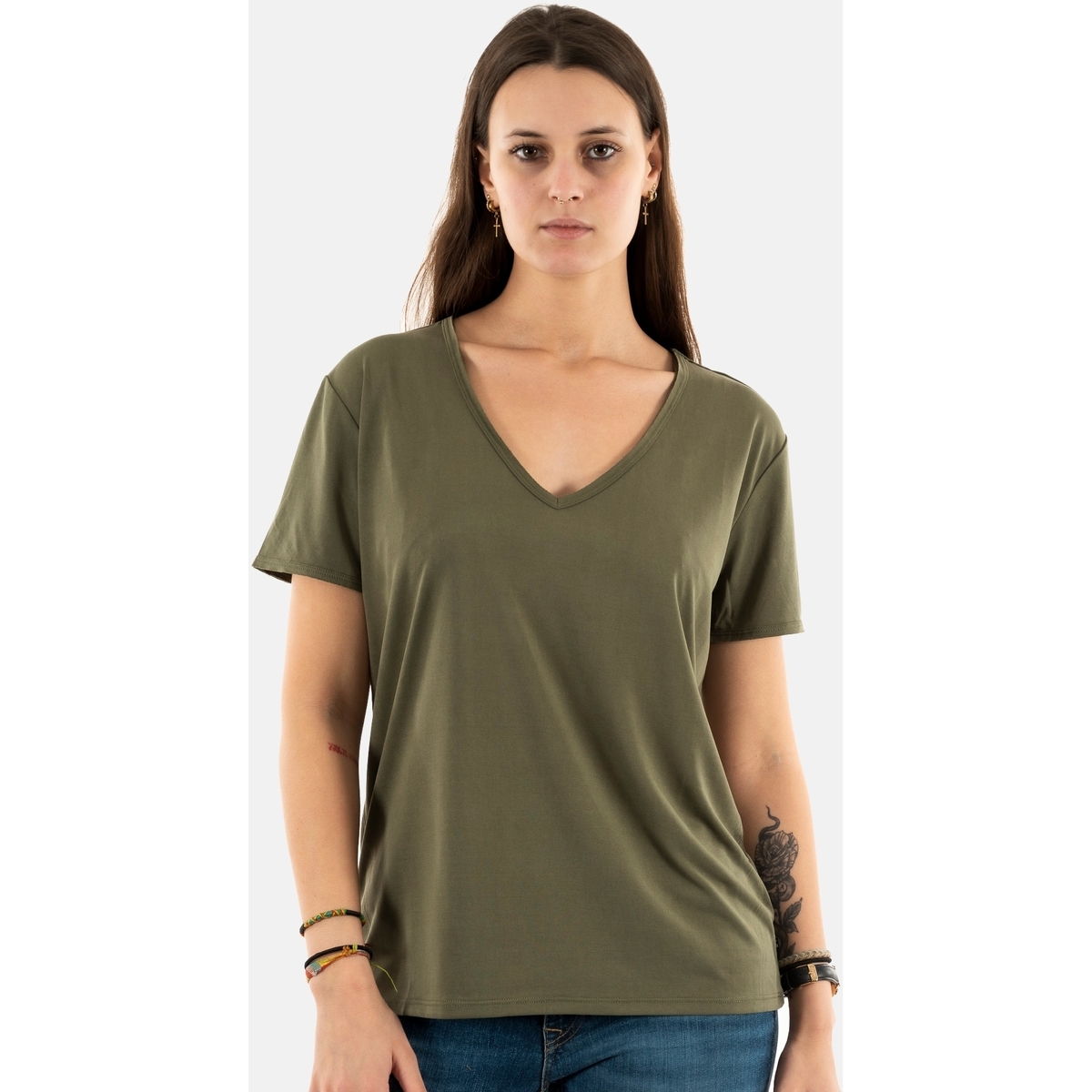 Vêtements Femme T-shirts manches courtes Le Temps des Cerises fparodia00000mc241 Vert