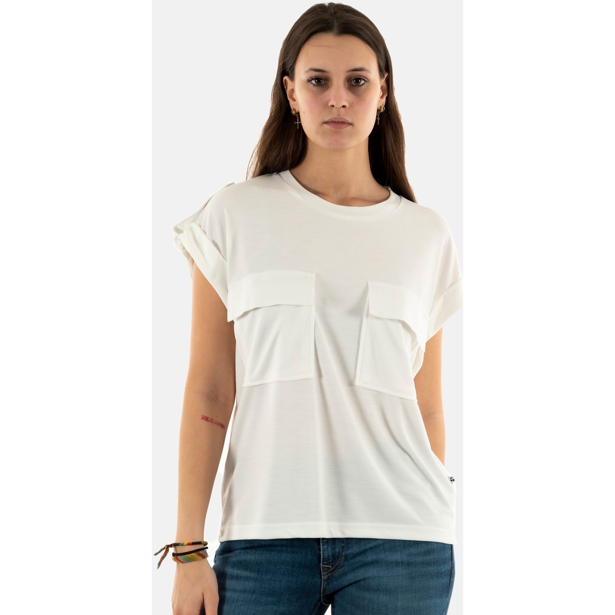 Vêtements Femme T-shirts manches courtes Le Temps des Cerises ffreesia00000mc241 Blanc