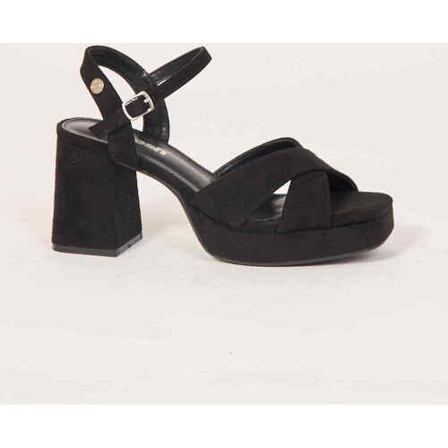 Chaussures Femme Sandales et Nu-pieds Refresh Sandales  recouvertes de tissu avec bride Noir