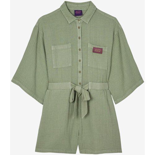 Vêtements Femme nice Shorts / Bermudas Oxbow Combishort en gaze de coton OTAHI Vert