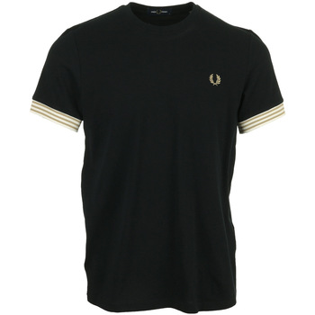 Vêtements Homme T-shirts manches courtes Fred Perry Stripped Cuff Noir