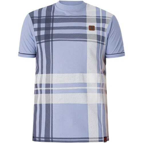 Vêtements Homme T-shirts ISSEY manches courtes Trojan T-shirt oversize à carreaux Bleu