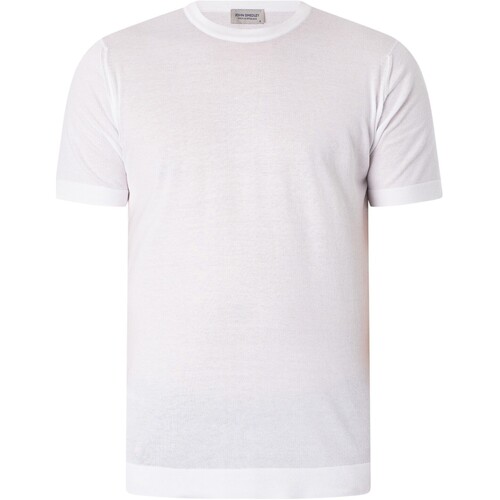 Vêtements Homme T-shirts manches courtes John Smedley T-shirt passepoilé Lorca Blanc