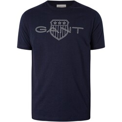 Vêtements Homme T-shirts manches courtes Gant T-shirt de logo Bleu