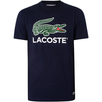 Vêtements Homme T-shirts manches courtes Lacoste T-shirt graphique de logo Bleu