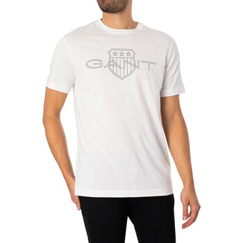 Vêtements Homme Tops / Blouses Gant T-shirt de logo Blanc