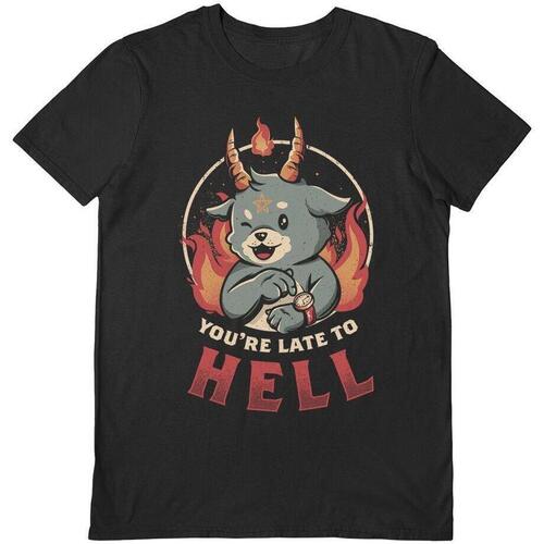 Vêtements T-shirts manches longues Eduely You're Late To Hell Noir