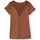 Vêtements Femme T-shirts & Polos Daxon by  - Tee-shirt Descente empiècements dentelle Marron