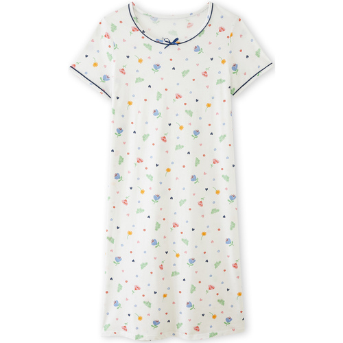 Vêtements Femme Pyjamas / Chemises de nuit Daxon by  - Lot de 2 chemises de nuit Batwing coton Blanc
