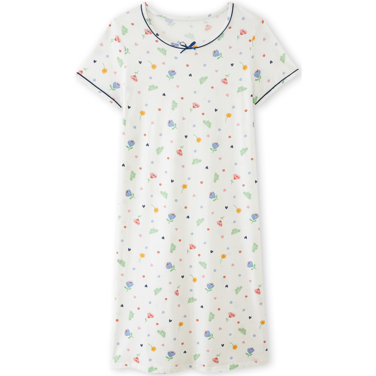 Vêtements Femme Pyjamas / Chemises de nuit Daxon by  - Lot de 2 chemises de nuit courtes coton Blanc