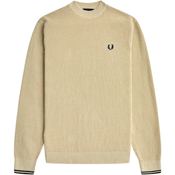 Fred Perry Fp Waffle Stitch Jumper Beige