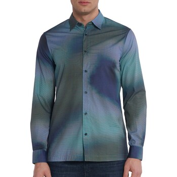Vêtements Homme Chemises manches longues EAX Camicia Bleu