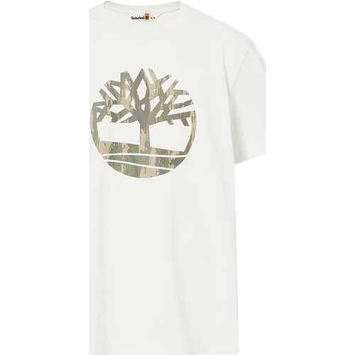 Vêtements Homme T-shirts manches courtes Timberland Camo Tree Logo Short Sl Blanc