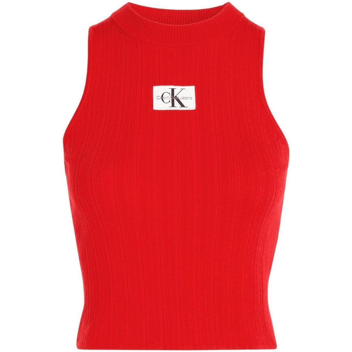 Vêtements Femme T-shirts & Polos Calvin Klein Jeans  Rouge
