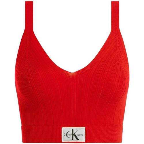 Vêtements Femme T-shirts & Polos BDS Calvin Klein Jeans  Rouge