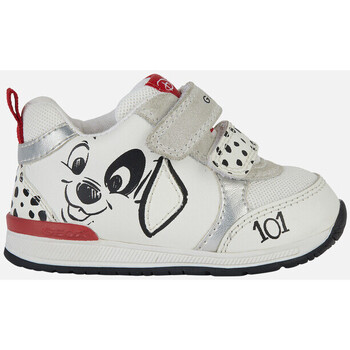 Chaussures Fille Baskets mode Geox B RISHON GIRL blanc/rouge