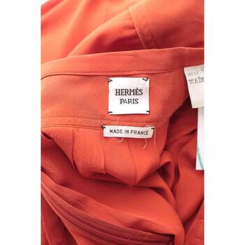 Hermès Paris Jupe en soie Orange