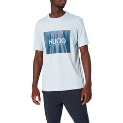 Vêtements Homme Reclaimed Vintage inspired unisex waffle polo t-shirt with logo chest print in ecru BOSS T-shirt  Dolive 214 avec grand logo imprimé Bleu