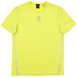 Vêtements Homme Reclaimed Vintage inspired unisex waffle polo t-shirt with logo chest print in ecru BOSS T-shirt  Tee Gym Jaune Jaune