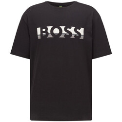 Vêtements Enfant T-shirts & Polos BOSS T-shirt Relaxed Fit  en coton avec logo color block noir Noir
