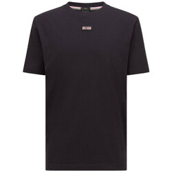 Vêtements Homme T-shirts ecru & Polos BOSS T-shirt  Tee-Tape en coton stretch à logo multicolore Noir