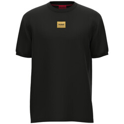 Vêtements Enfant Reclaimed Vintage inspired unisex waffle polo t-shirt with logo chest print in ecru BOSS T-Shirt  Noir DIRAGOLINO_G Noir