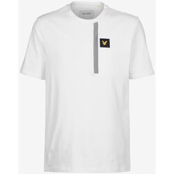 Vêtements Homme Reclaimed Vintage inspired unisex waffle polo t-shirt with logo chest print in ecru Lyle & Scott T-Shirt  avec détails réfléchissants Blanc