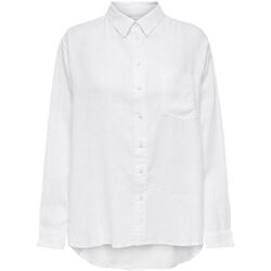 Vêtements Femme Chemises / Chemisiers Only 15259585 TOKYO LINEN SHIRT-BRIGHT WHITE Blanc