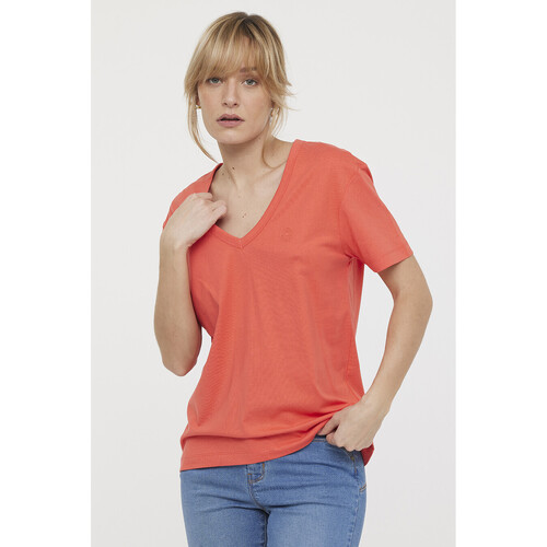 Vêtements Femme jeans patte delephant zara Lee Cooper T-shirt AMILA Vermillon Rouge