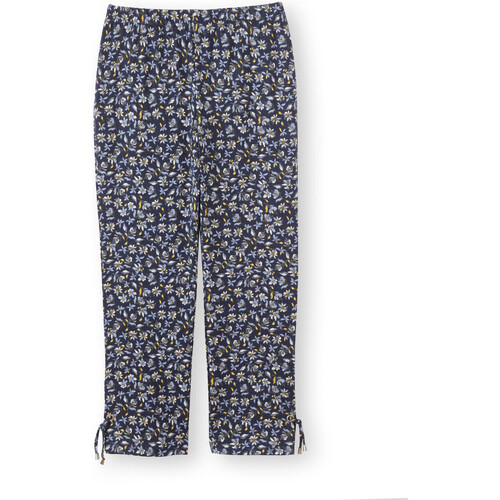 Vêtements Femme Pantalons Daxon by  - Corsaire en maille Bleu